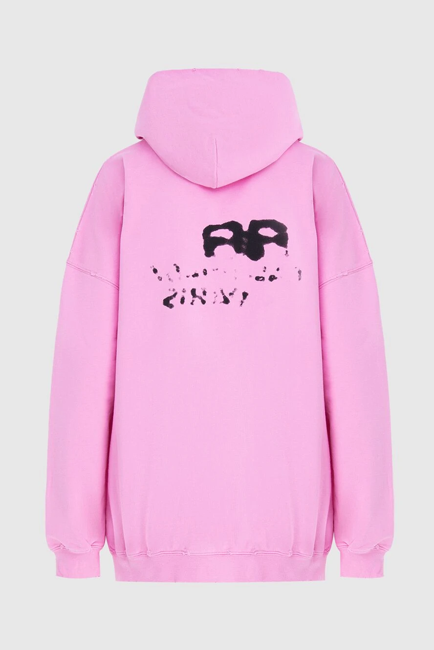 Balenciaga худи из хлопка розовое женское 173358 — Женские худи в