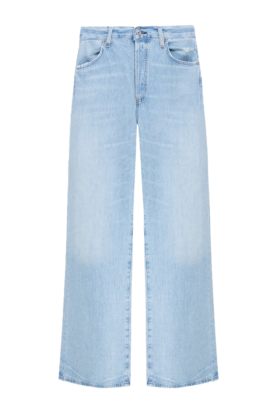 Citizens of Humanity Women's light blue loose-fit jeans - contrasting seams, scuffs. three front pockets, two back pockets. 100% cotton. zipper, buttons. Country of manufacture: Italy. Care: specialized cleaning - photo 1