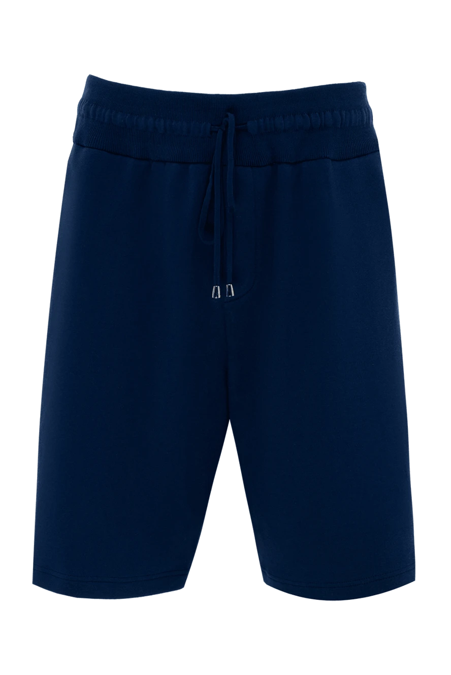 Cesare di Napoli Cotton shorts for men, blue - 100% cotton. zipper, drawstring. two side pockets. Country of manufacture: Italy. Care: specialized cleaning - photo 1