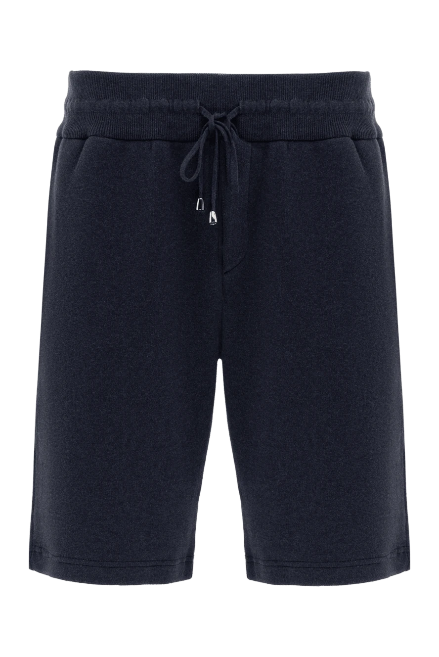 Cesare di Napoli Cotton shorts for men, blue - 100% cotton. zipper, drawstring. two side pockets. Country of manufacture: Italy. Care: specialized cleaning - photo 1