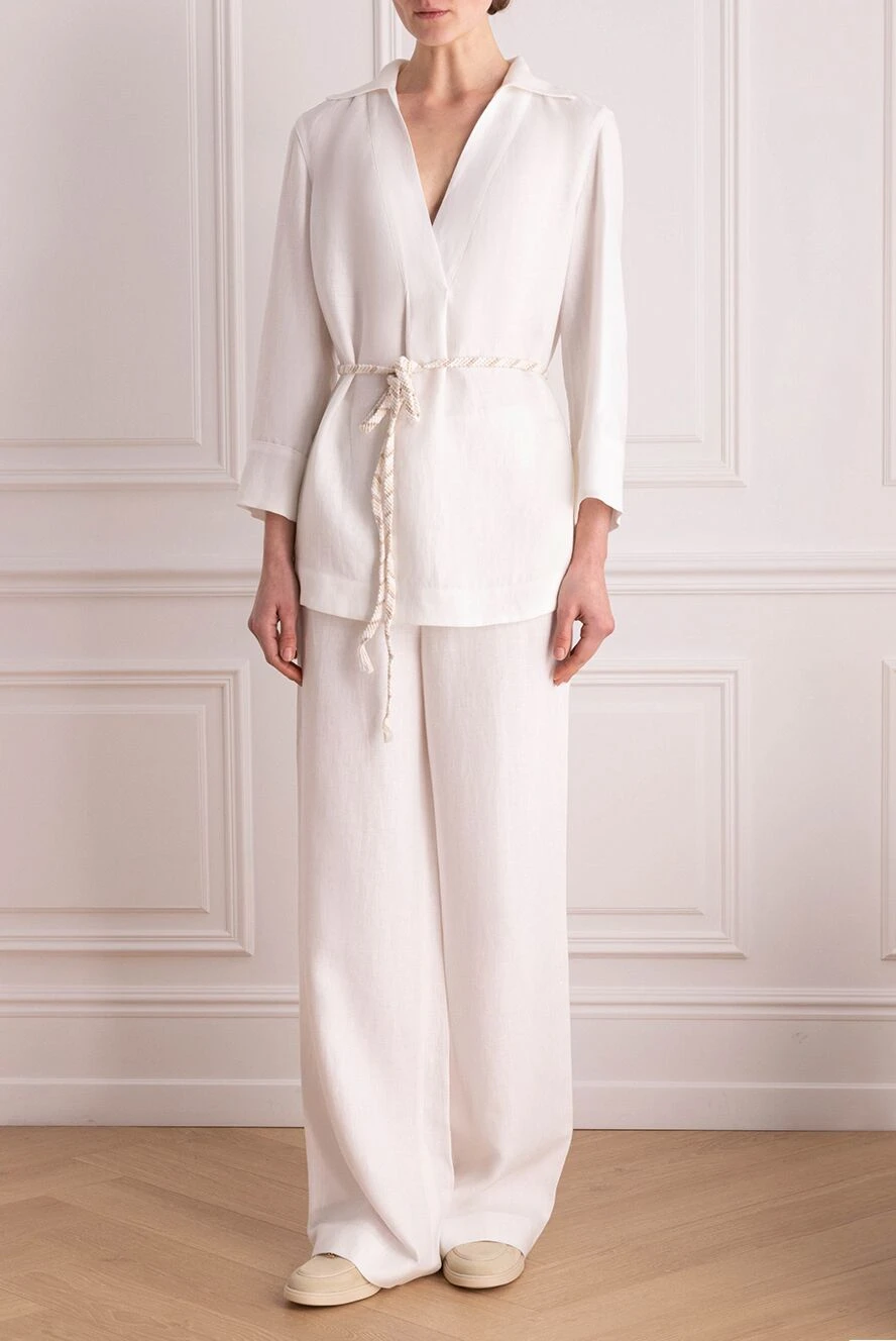Loro Piana white linen knitted suit for women 173464 — Women suit