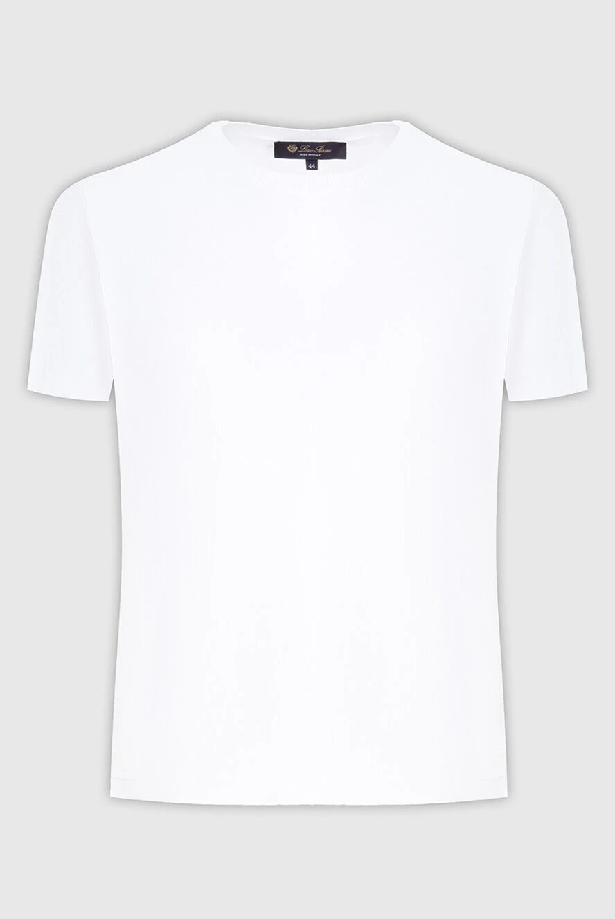 Loro Piana Women's basic white T-shirt made of cotton - 100% cotton. Country of manufacture: Italy. Care: specialized cleaning - photo 1