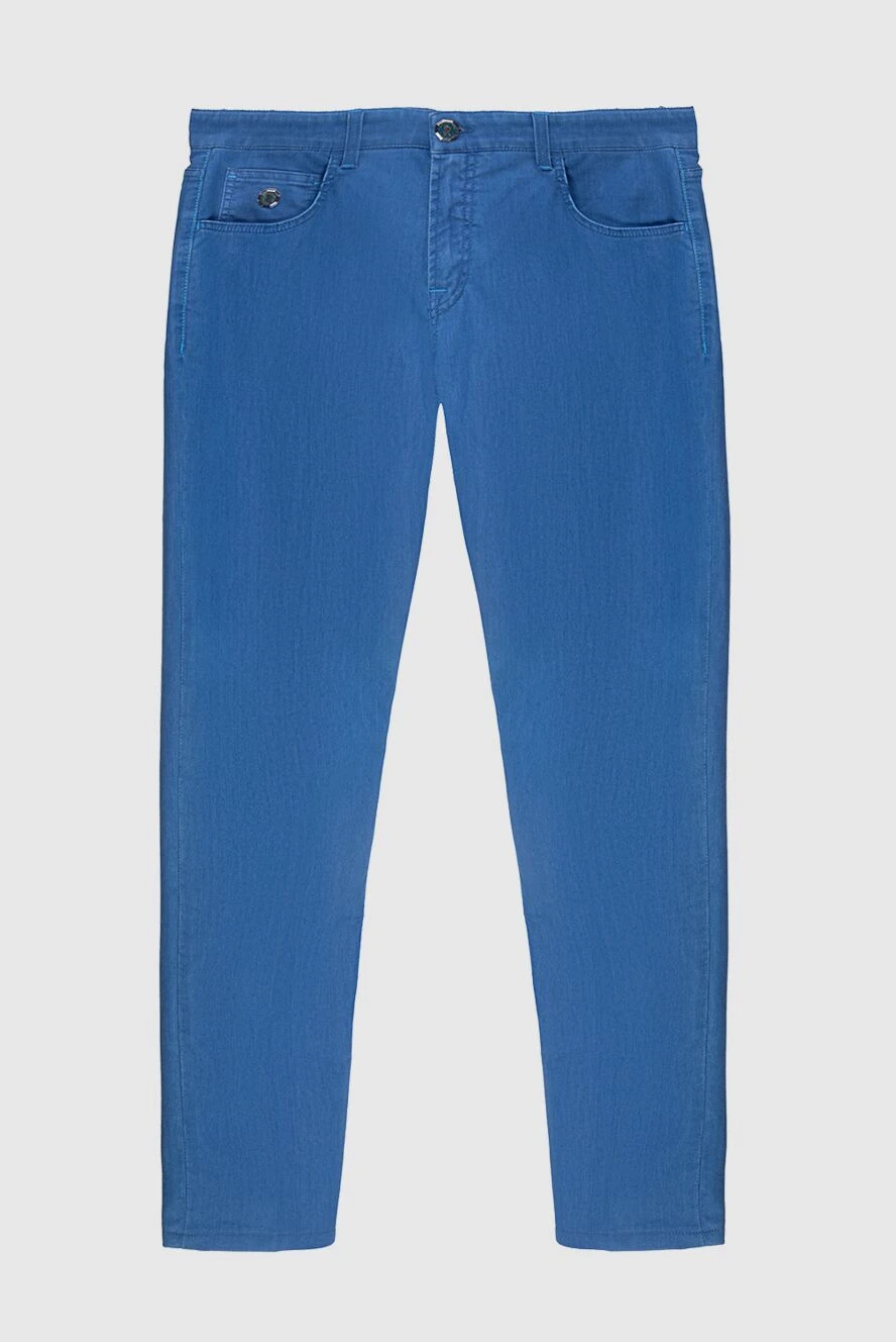 Stefano Ricci Джинси класичні чоловічі блакитні з кишенями - бавовна, поліуретан. блискавка, гудзик. Країна виробник: Італія. Догляд: спеціалізоване чищення - фото 1