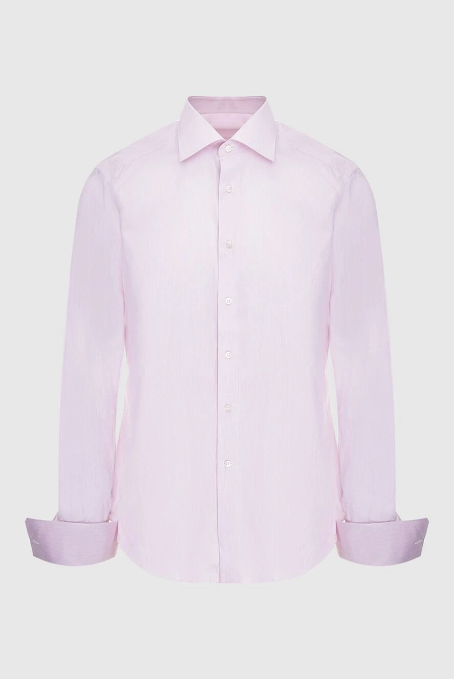 Stefano Ricci Рубашка мужская розовая хлопковая с французскими манжетами - хлопок. пуговицы. Страна производитель: Италия. Уход: специализированная чистка - фото 1