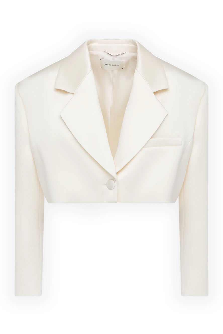 Magda Butrym Women's cropped white silk jacket - 100% cotton. Country of manufacture: Italy. Care: specialized cleaning - photo 1