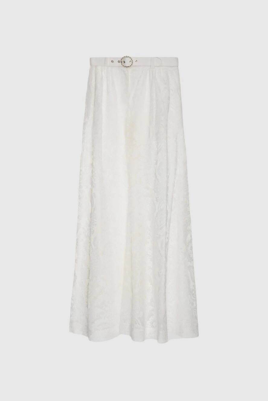 Zimmermann Pants for women white lace - lace pants, pockets, removable belt. 57% cotton, 43% nylon. zipper, belt. Country of manufacture: Italy. Care: specialized cleaning - photo 1