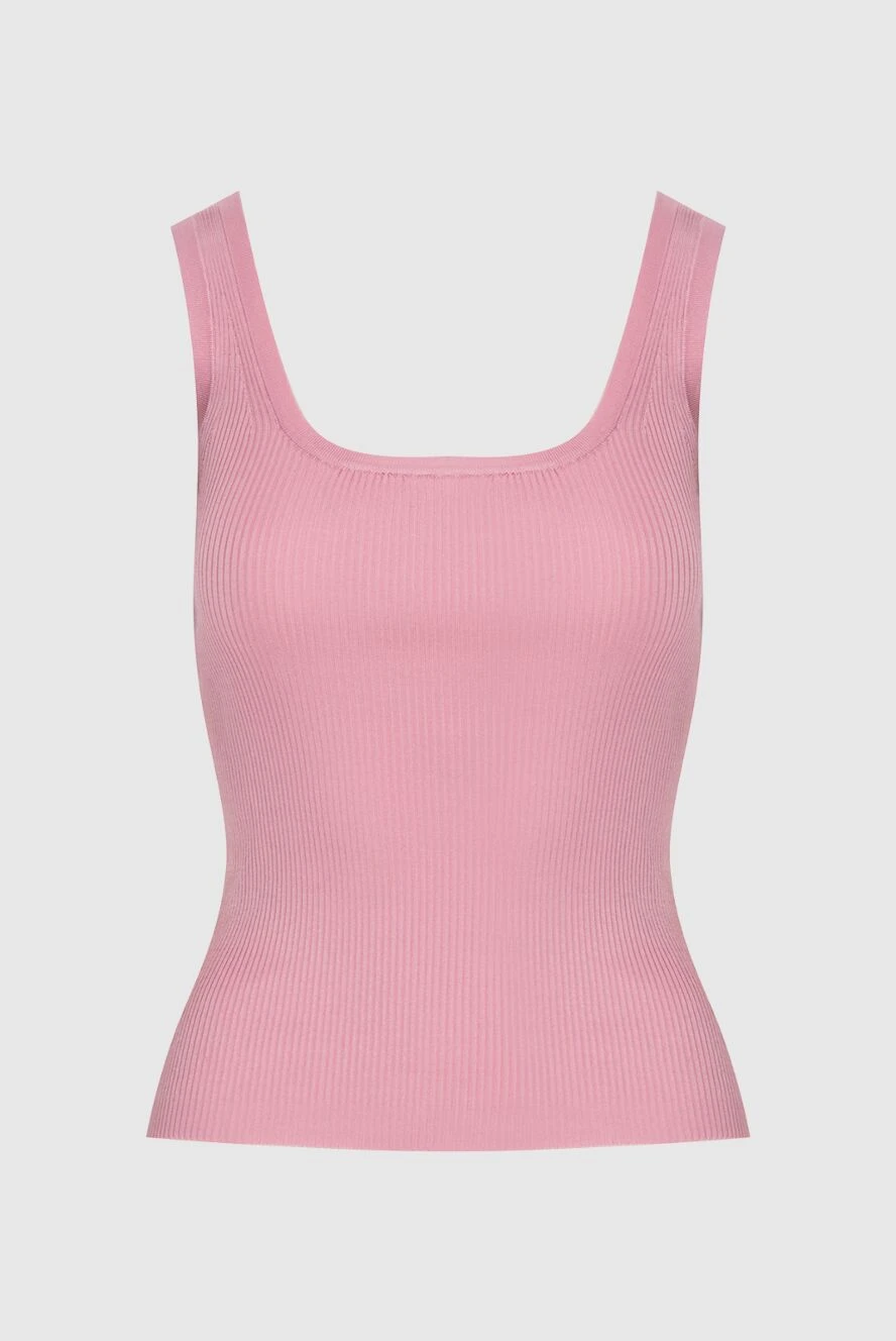 Zimmermann Women's pink T-shirt with a ribbed design - Features: ribbed fabric. 78% viscose, 22% nylon. Country of manufacture: Italy. Care: specialized cleaning - photo 1