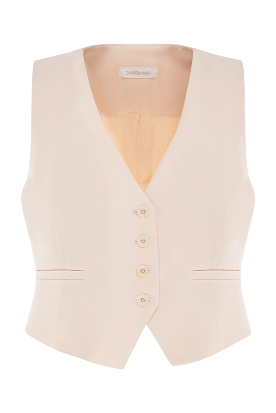 Zimmermann Women's beige classic vest with buttons - 65% wool, 35% viscose. button. Country of manufacture: Italy. Care: specialized cleaning - photo 1