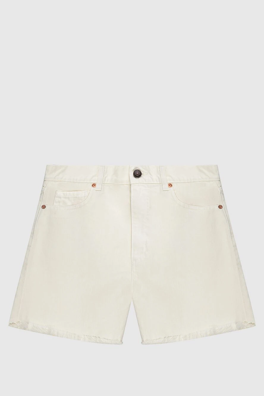 Magda Butrym Women's white cotton shorts with raw edge - 100% cotton. button, zipper. Country of manufacture: Italy. Care: specialized cleaning - photo 1