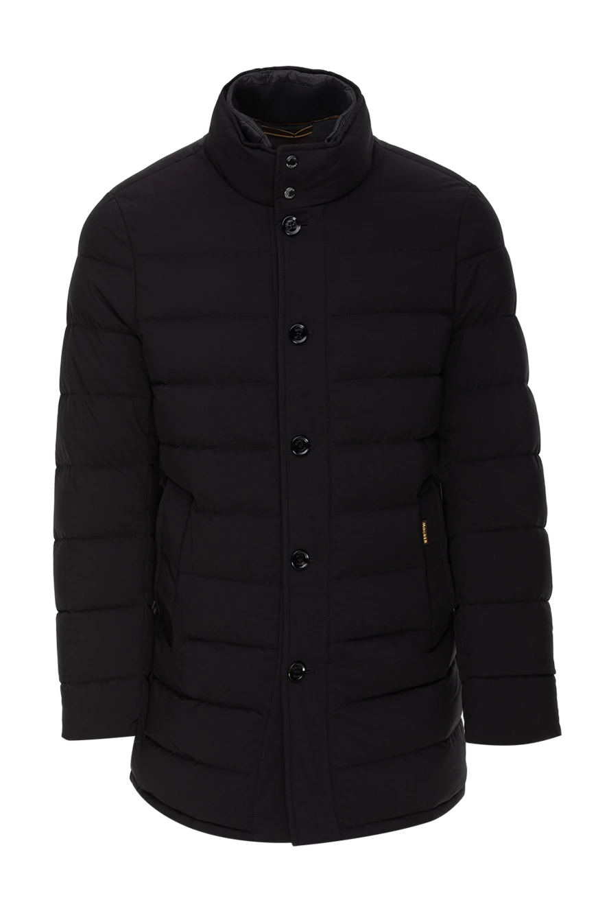 Moorer Black polyamide and polyurethane jacket for men - Composition: polyamide, polyurethane. Fastening: zipper, buttons. Country of manufacture: Italy. Care: specialized cleaning - photo 1