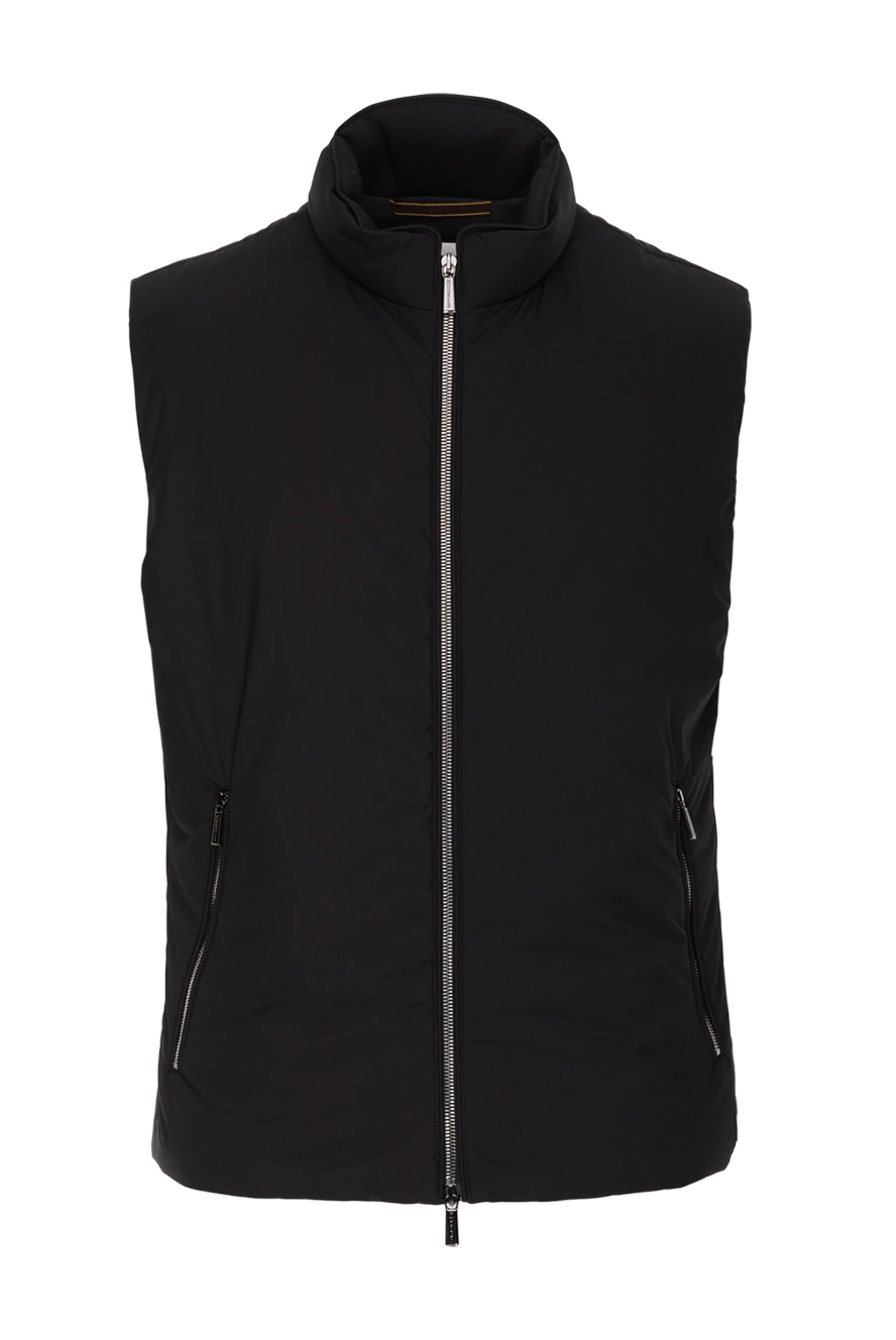 Moorer Black polyester vest for men - Composition: 100% polyester. Fastening: zipper. Country of manufacture: Italy. Care: specialized cleaning - photo 1