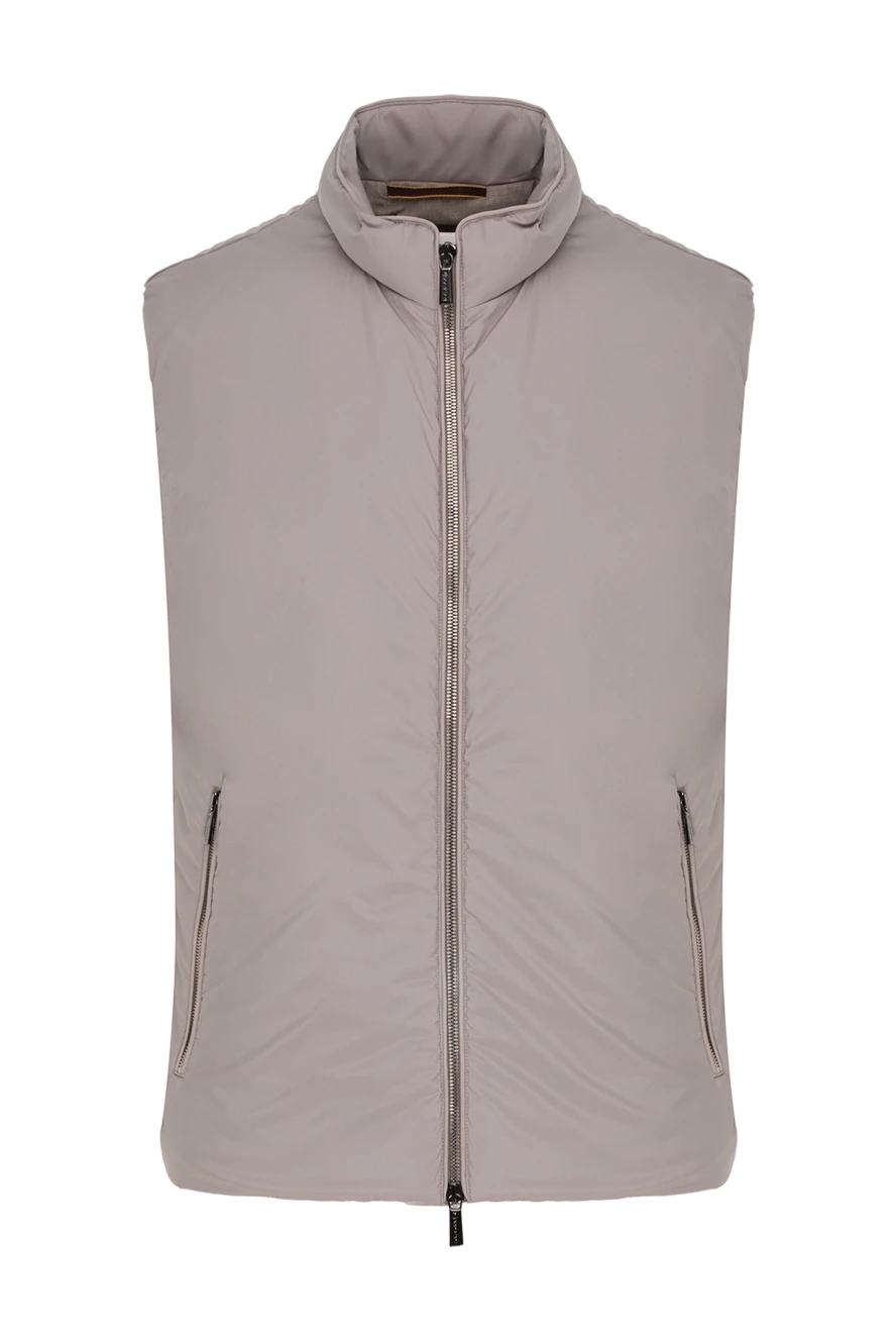 Moorer Gray polyester vest for men - Composition: 100% polyester. Fastening: zipper. Country of manufacture: Italy. Care: specialized cleaning - photo 1