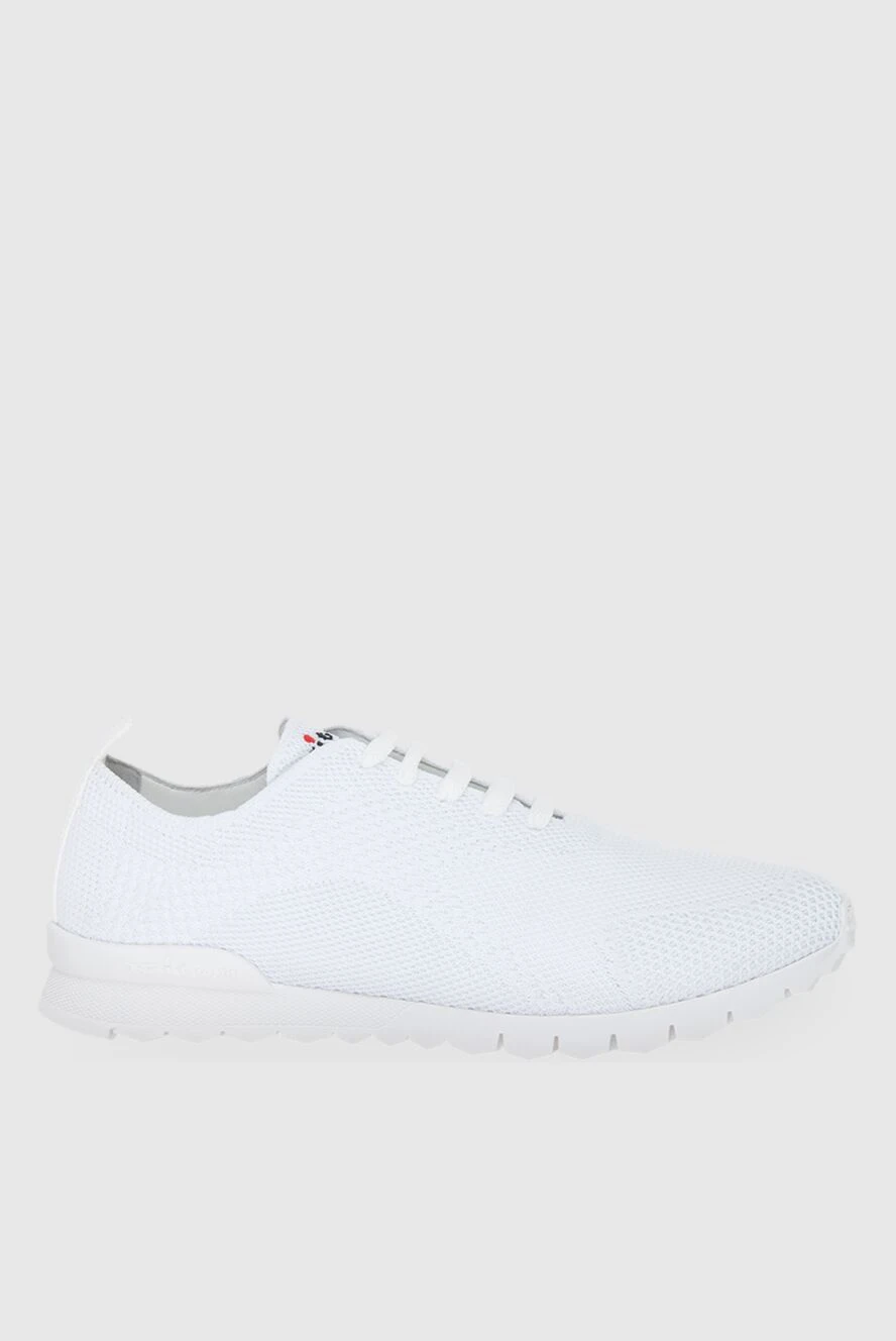 Kiton Men's white sneakers with logo on the tongue - Decoration: logo on the tongue. 90% cotton, 10% elastane. lacing. Country of manufacture: Italy. Care: specialized cleaning - photo 1