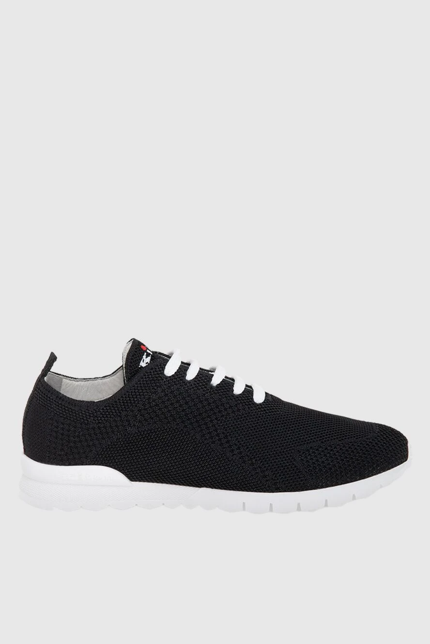 Kiton Men's black sneakers with logo on the tongue - Decoration: logo on the tongue. 90% cotton, 10% elastane. lacing. Country of manufacture: Italy. Care: specialized cleaning - photo 1