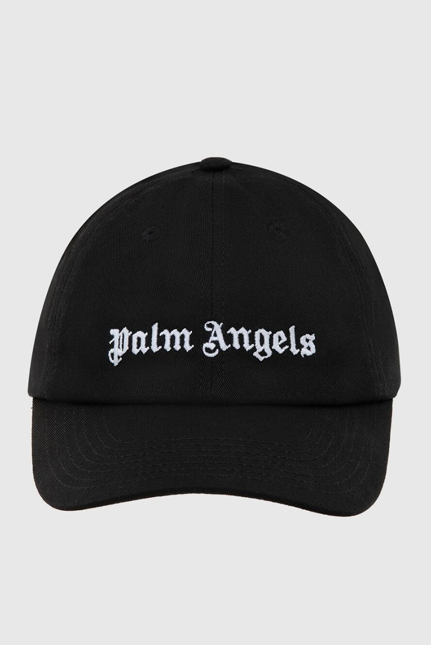 Palm Angels Women's cotton black cap with logo - Fastener: rubber band. Logo embroidery. 100% cotton. Country of manufacture: Italy. Care: specialized cleaning - photo 1