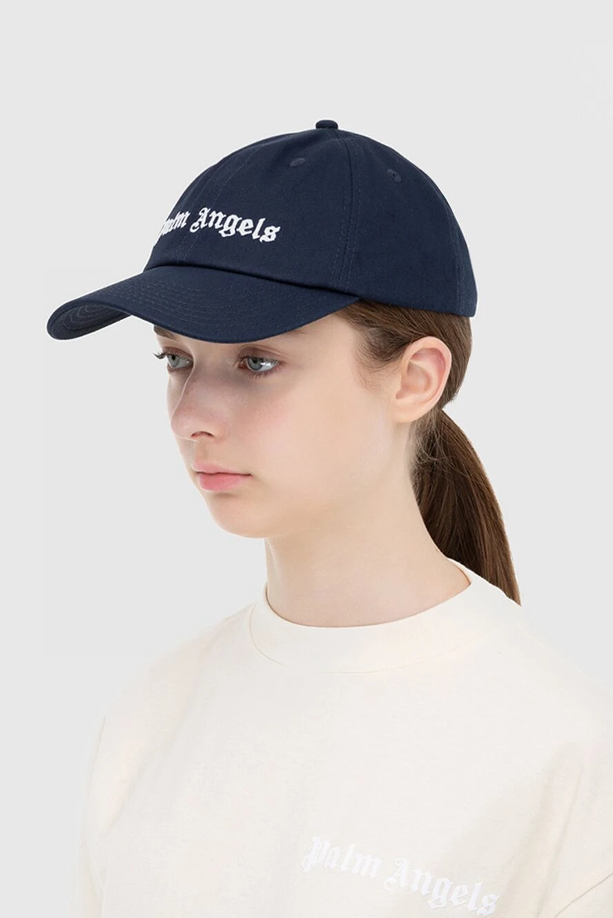 Palm Angels women's cotton blue cap with logo 173953 — Women
