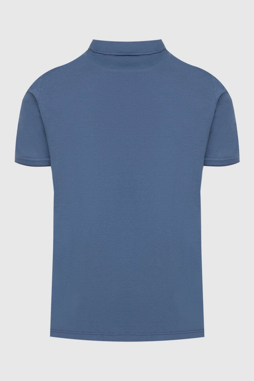 Loro Piana dark blue cotton polo shirt with a single button for