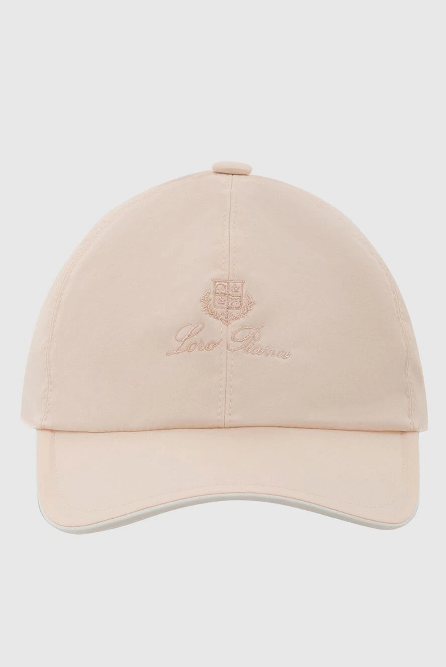 Loro Piana Women's pink cap with logo - Fastener: rubber band. Logo embroidery. 100% polyester. Country of manufacture: Italy. Care: specialized cleaning - photo 1