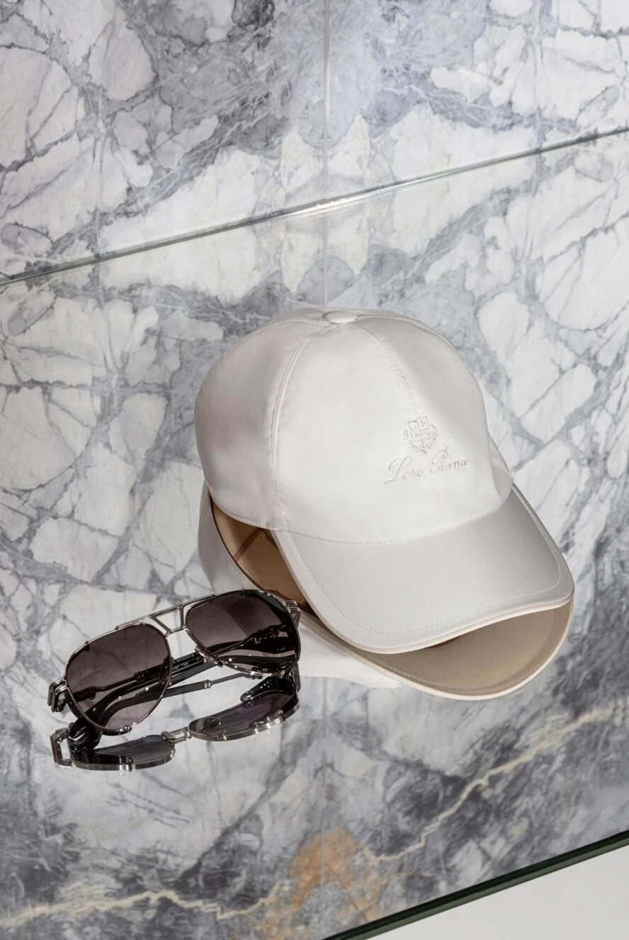 Loro Piana men's white cap with logo 174011 — Men cap | Domino