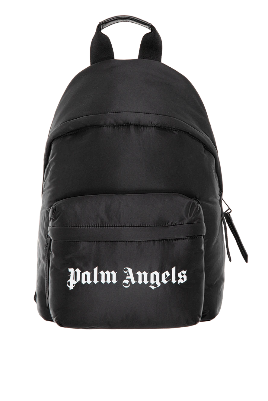 Palm Angels Рюкзак мужской черный с белым логотипом - логотип. полиуретан, нейлон. молния. Страна производитель: США. Уход: специализированная чистка - фото 1