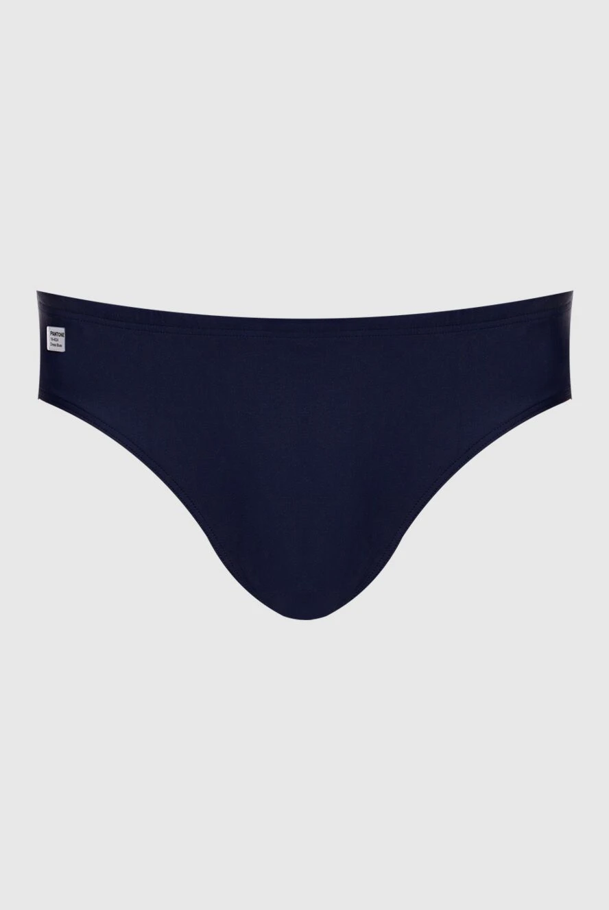 MC2 Saint Barth Men's swimming trunks navy blue with logo - logo. polyamide, elastane. Country of manufacture: Italy. Care: specialized cleaning - photo 1