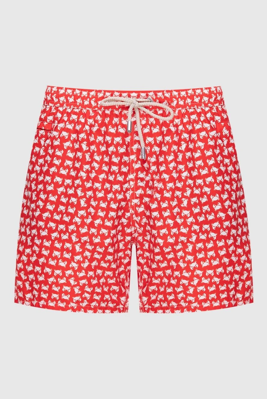 MC2 Saint Barth Swimming shorts for men red with an original pattern - original pattern. 100% polyester. drawstring. Country of manufacture: Italy. Care: specialized cleaning - photo 1