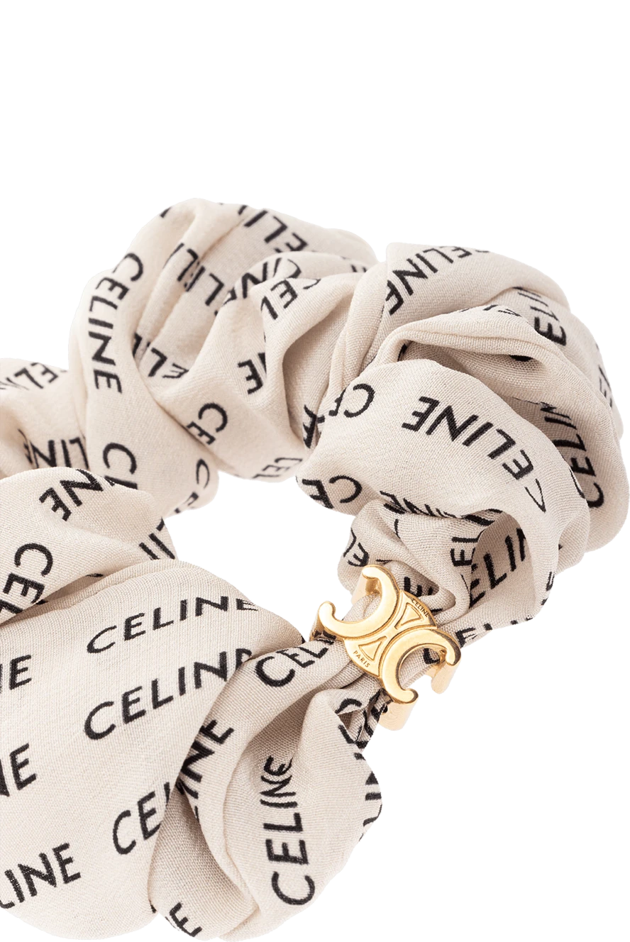 Celine beige silk scrunchie for women 174156 — Women hair