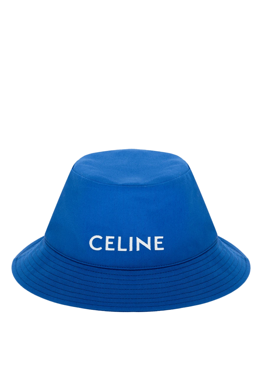 Celine Panama women's blue cotton with white logo - logo embroidery. cotton. Country of manufacture: Italy. Care: specialized cleaning - photo 1