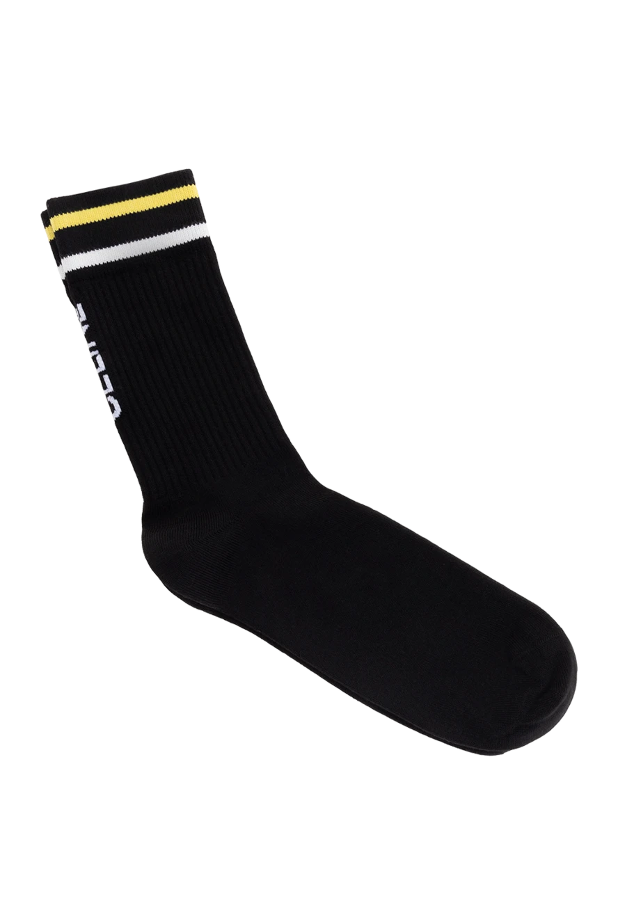 Celine Womens black socks with white logo - contrasting stripes, logo. 83% cotton, 16% nylon, 1% elastane. Country of manufacture: Italy. Care: specialized cleaning - photo 1