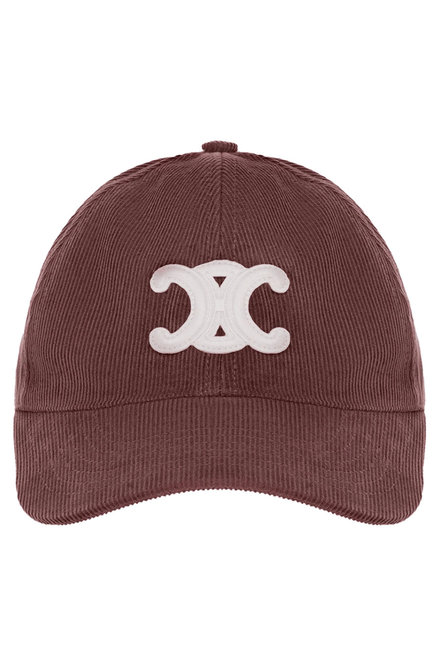 Celine Burgundy cotton cap for women - Logo embroidery. cotton. buckle. Country of manufacture: Italy. Care: specialized cleaning - photo 1