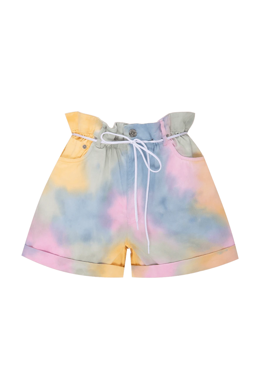 Miu Miu Women's cotton shorts of different colors - multi-colored paint. 100% cotton. button, tie. Country of manufacture: Italy. Care: specialized cleaning - photo 1