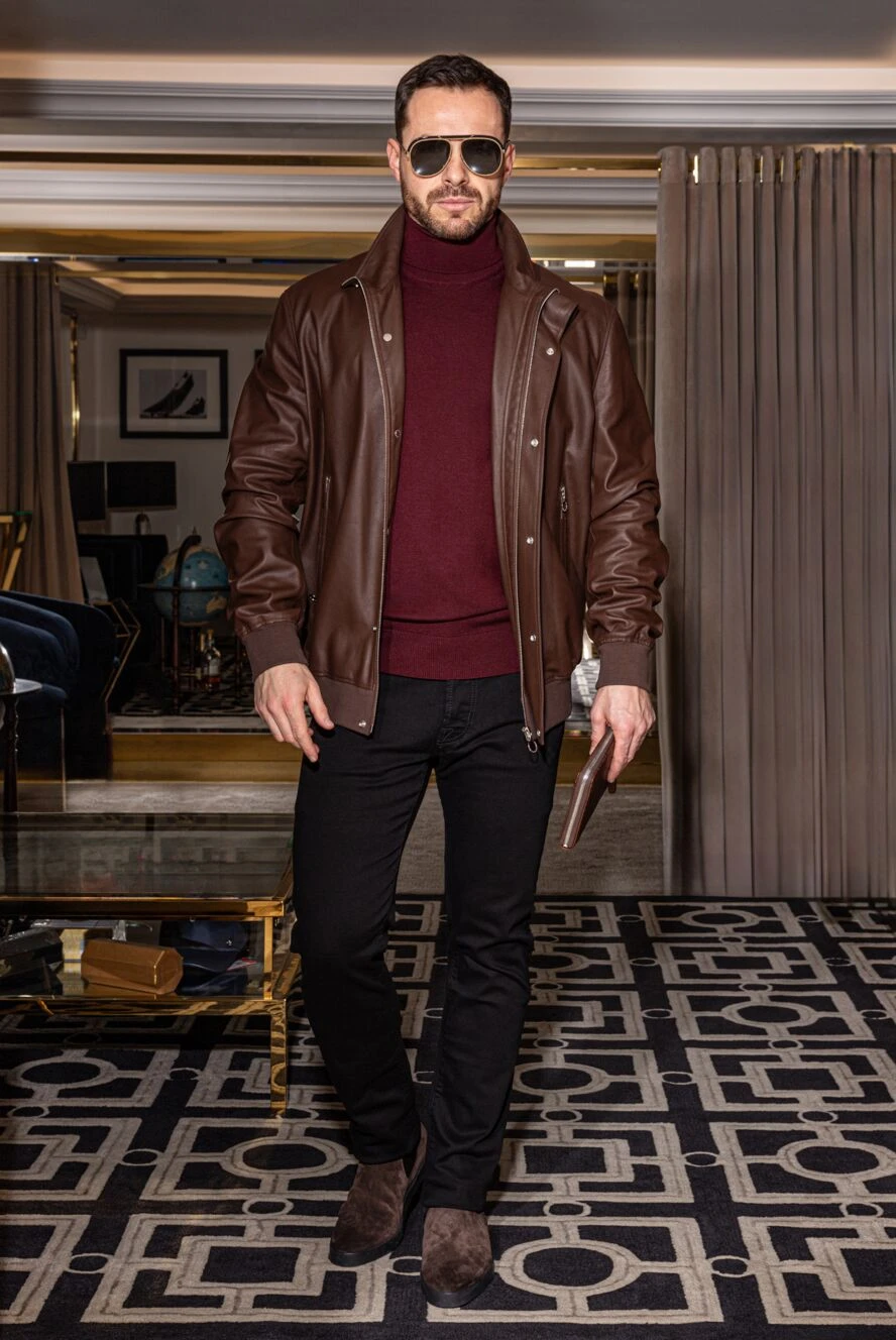 Santoni ботинки из замши коричневые мужские 174309 — Мужские