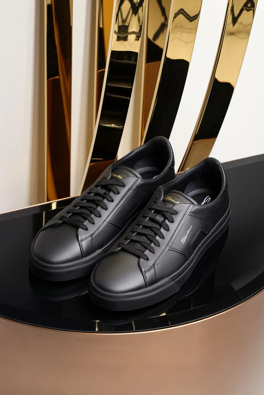 Santoni кеды из кожи черные женские 174314 — Женские кроссовки