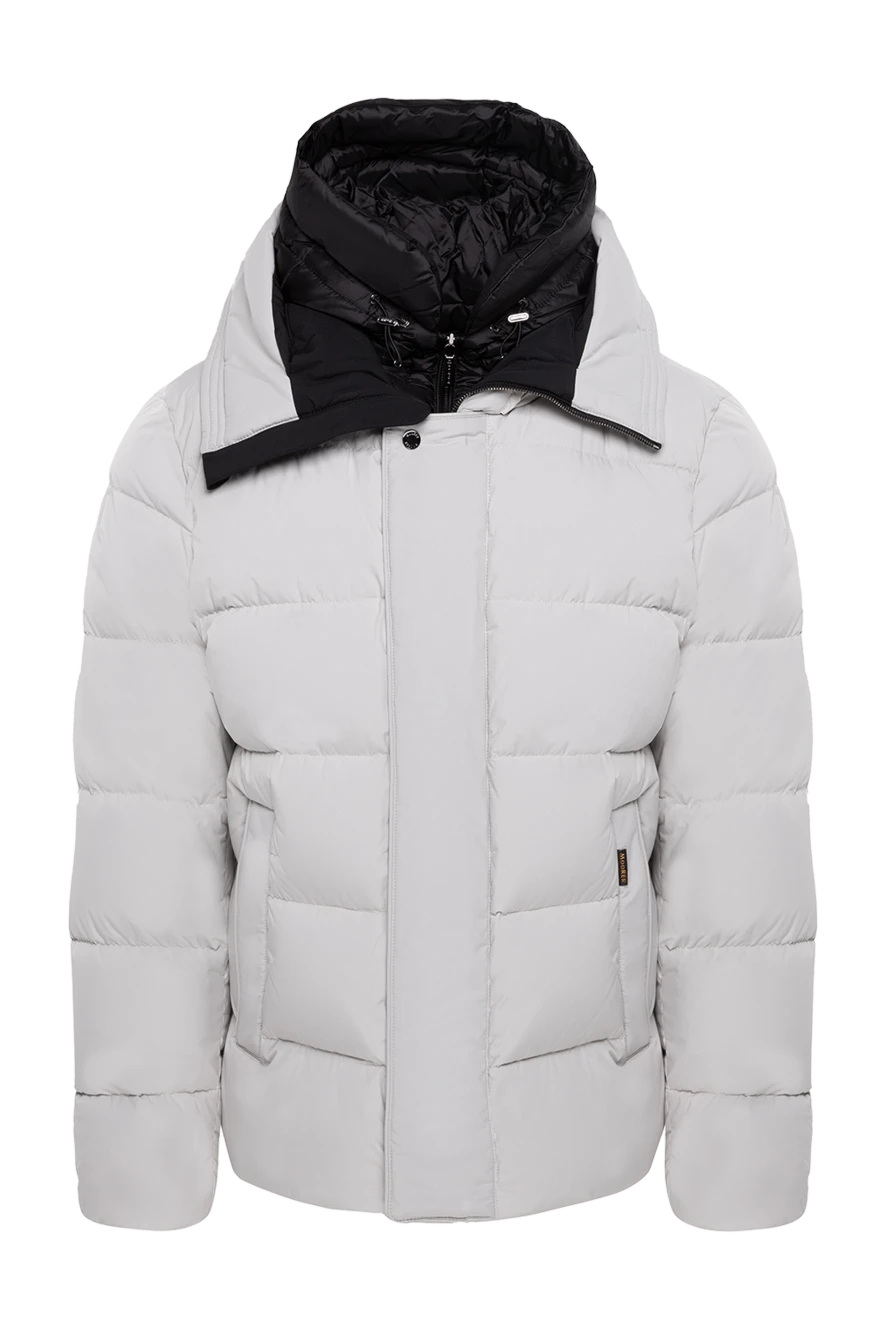 Moorer Gray polyamide down jacket for men - Optional: hood. Pockets: two side pockets, two inner pockets. Insulation: 100% down. Fastening: zipper, buttons. Composition: 100% polyamide. Country of manufacture: Italy. Care: specialized cleaning - photo 1