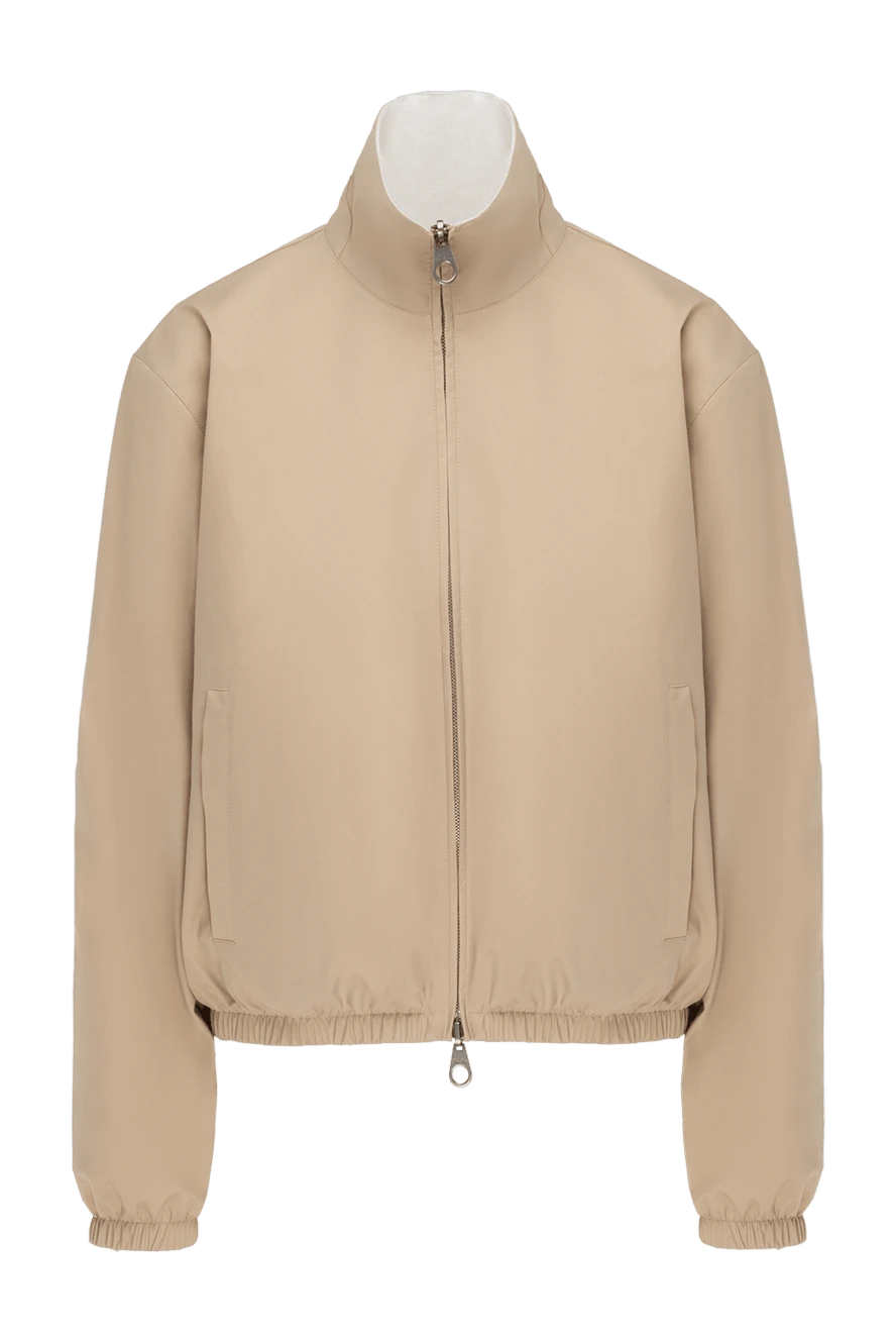 Loro Piana Double-sided beige women's cashmere and polyamide jacket - polyamide, cashmere. Closure: zipper. two side pockets. Country of manufacture: Italy. Care: specialized cleaning - photo 1