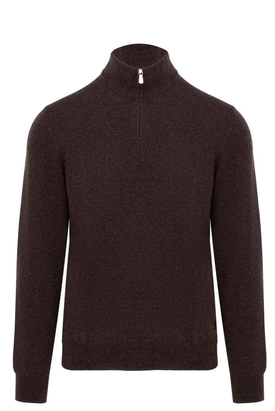 Enrico Mandelli Cashmere tee for men brown - 100% cashmere. Closure: zipper. Country of manufacture: Italy. Care: specialized cleaning - photo 1