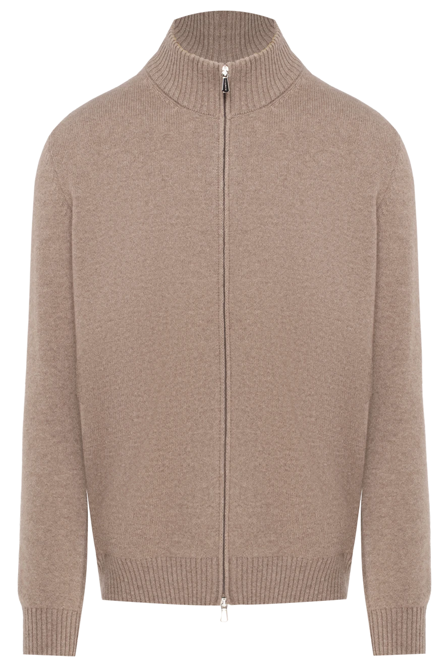 Enrico Mandelli Cashmere cardigan for men beige - 100% cashmere. Closure: zipper. Country of manufacture: Italy. Care: specialized cleaning - photo 1