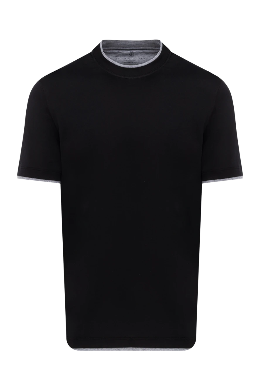 Brunello Cucinelli Футболка из хлопка черная мужская - 100% хлопок. Страна производитель: Италия. Уход: специализированная чистка - фото 1