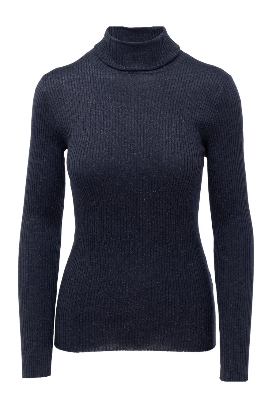 Brunello Cucinelli Golf blue for women - 51% cashmere, 22% silk, 20% polyamide, 7% polyester. Country of manufacture: Italy. Care: specialized cleaning - photo 1
