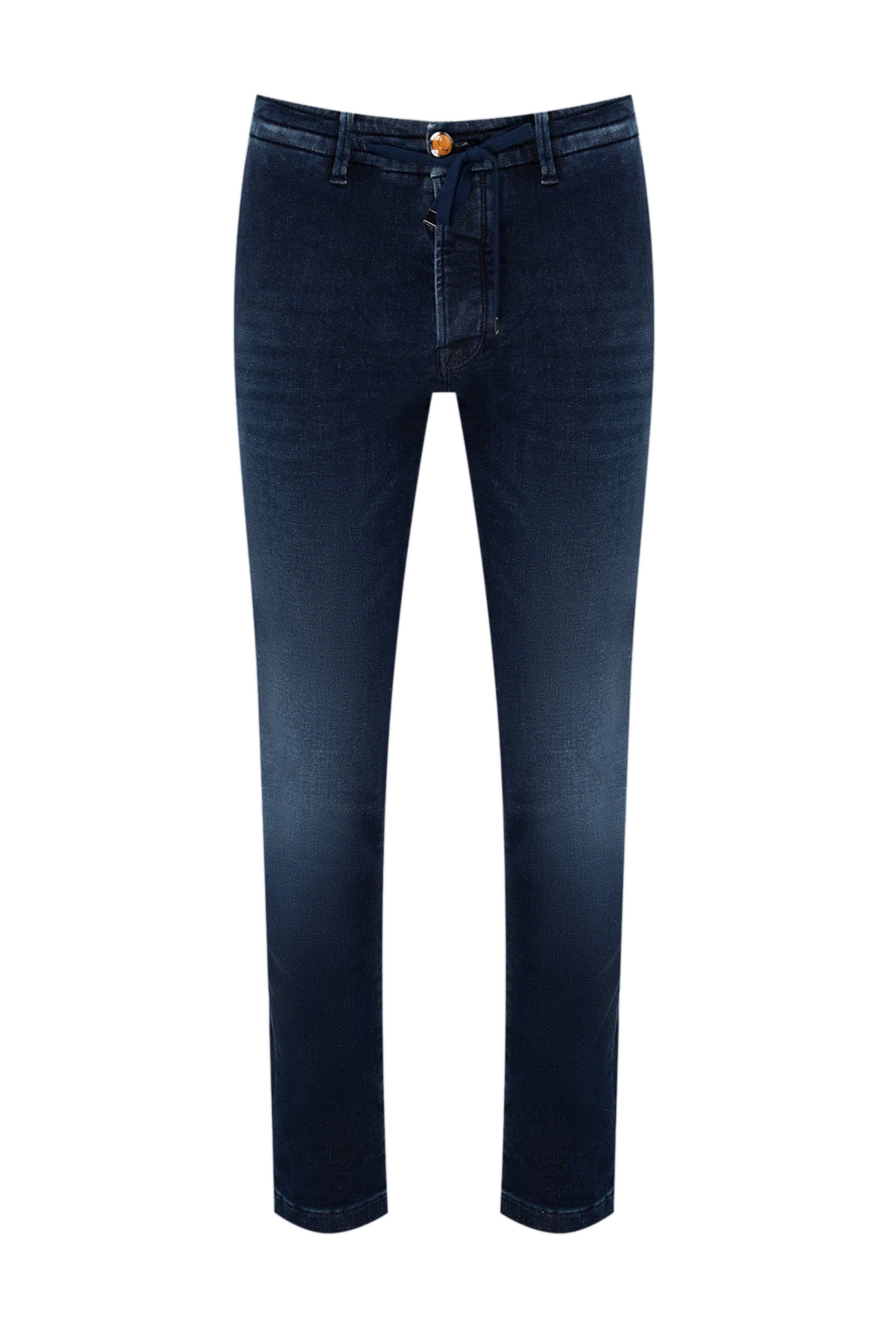 Jacob Cohen Blue jeans for men - scuffed effect. 95% cotton, 3% polyamide, 2% elastane. zipper, button. three side, two back. Country of manufacture: Italy. Care: specialized cleaning - photo 1