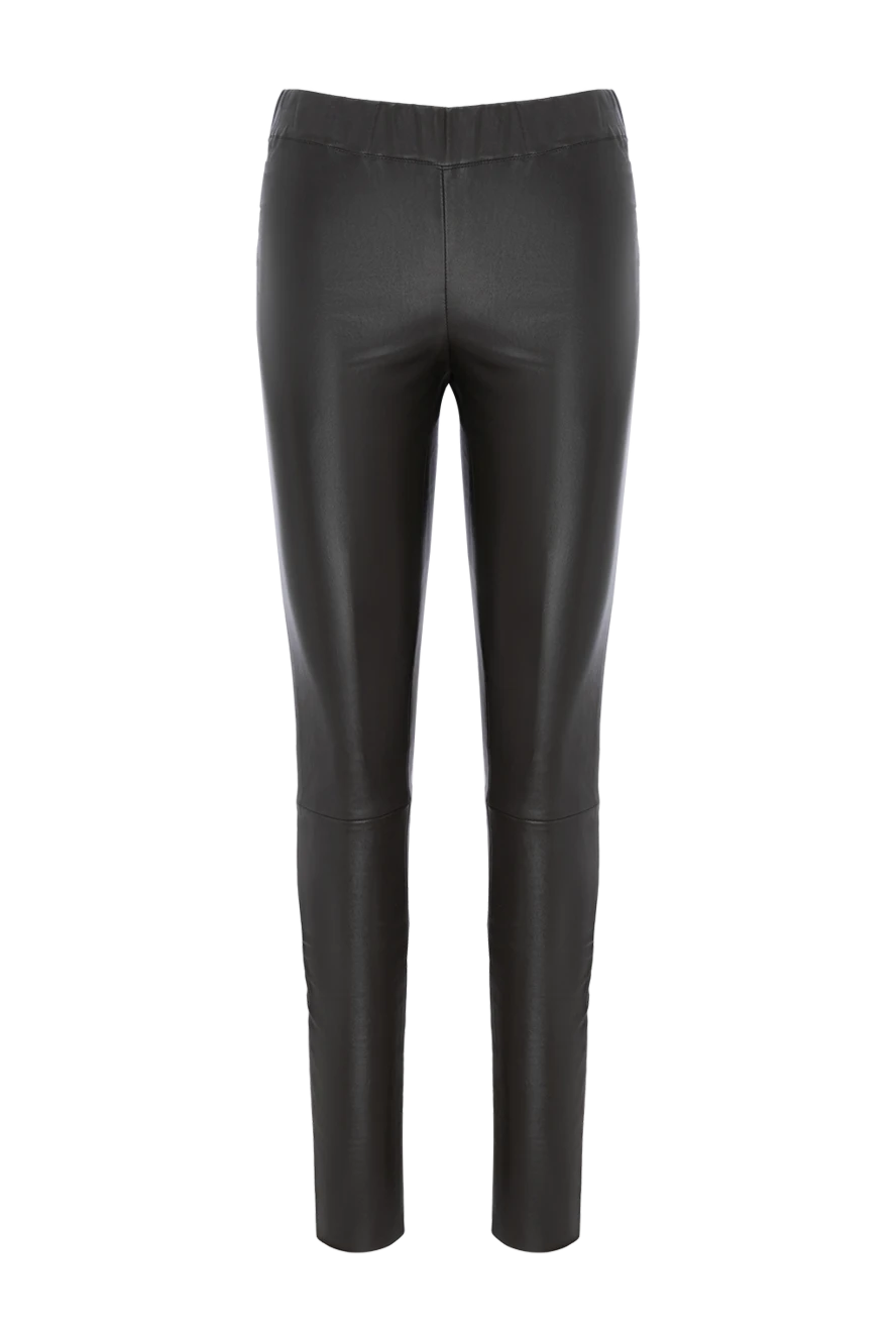 Max&Moi Green leather leggings for women - 100% leather. elastic belt. Country of manufacture: Italy. Care: specialized cleaning - photo 1