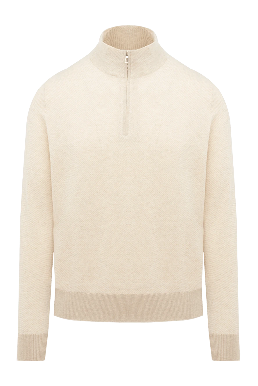 Loro Piana Cashmere tee for men beige - 100% cashmere. Closure: zipper. Country of manufacture: Italy. Care: specialized cleaning - photo 1