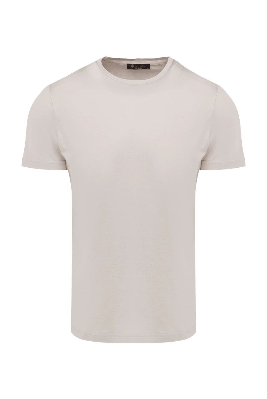 Loro Piana Gray silk and cotton T-shirt for men - 60% silk, 40% cotton. Country of manufacture: Italy. Care: specialized cleaning - photo 1