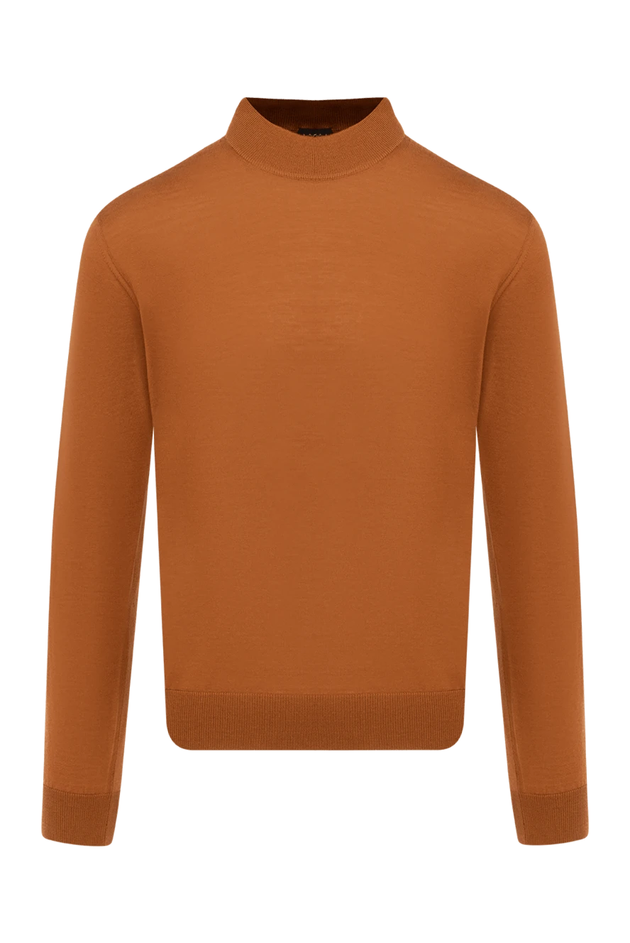 Cesare di Napoli Men's high-collared stand-up woolen jumper brown - High collar stand. 100% wool. Country of manufacture: Italy. Care: specialized cleaning - photo 1