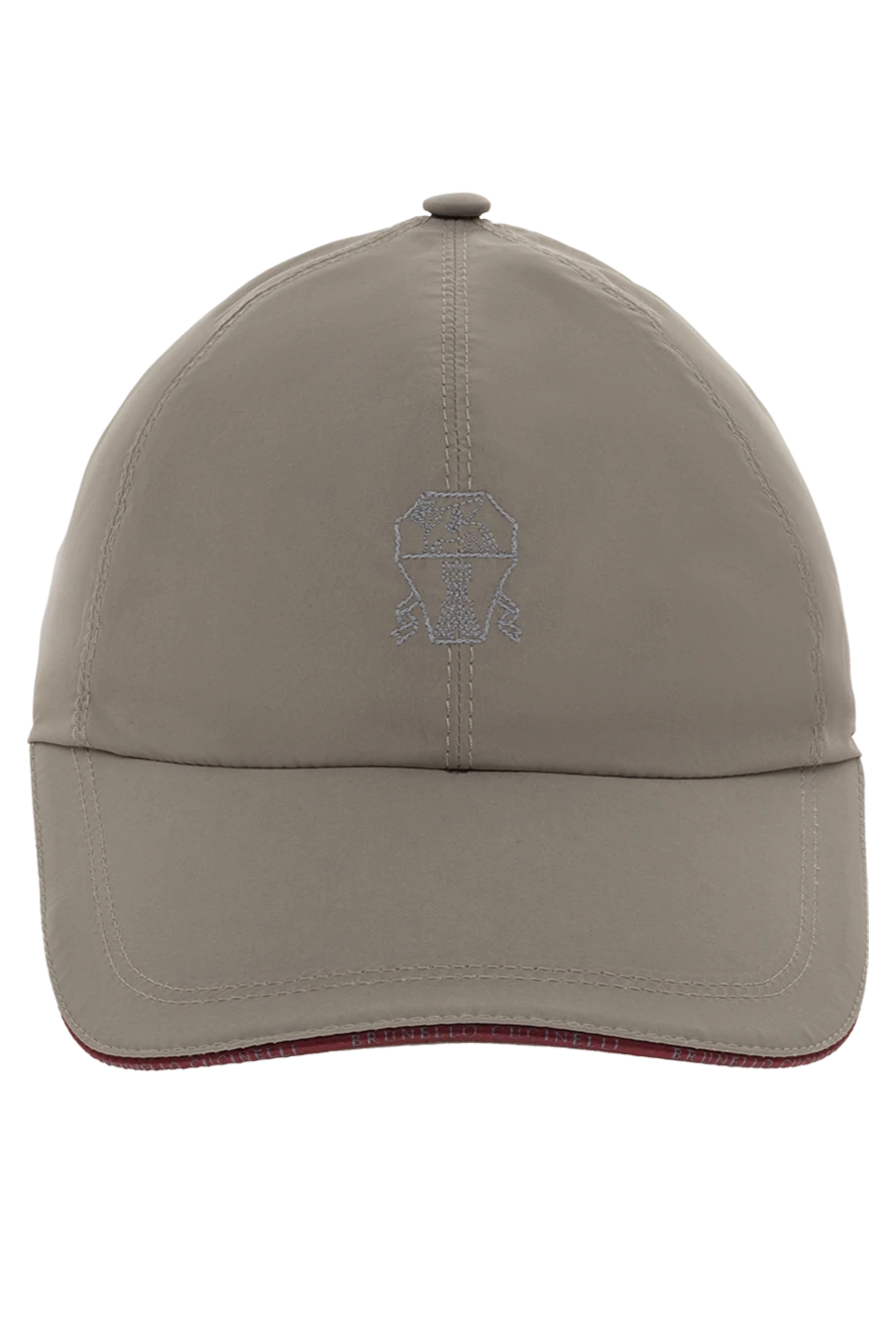 Brunello Cucinelli Beige polyester and polyamide cap for men - logo. 70% polyester, 30% polyamide. Country of manufacture: Italy. Care: specialized cleaning - photo 1
