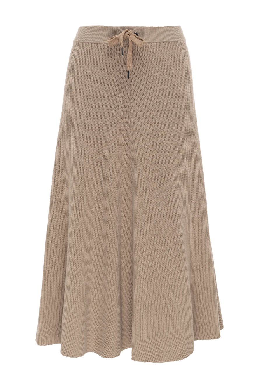 Brunello Cucinelli Юбка из хлопка бежевая женская бежевая - 100% хлопок. завязка. Страна производитель: Италия. Уход: специализированная чистка - фото 1