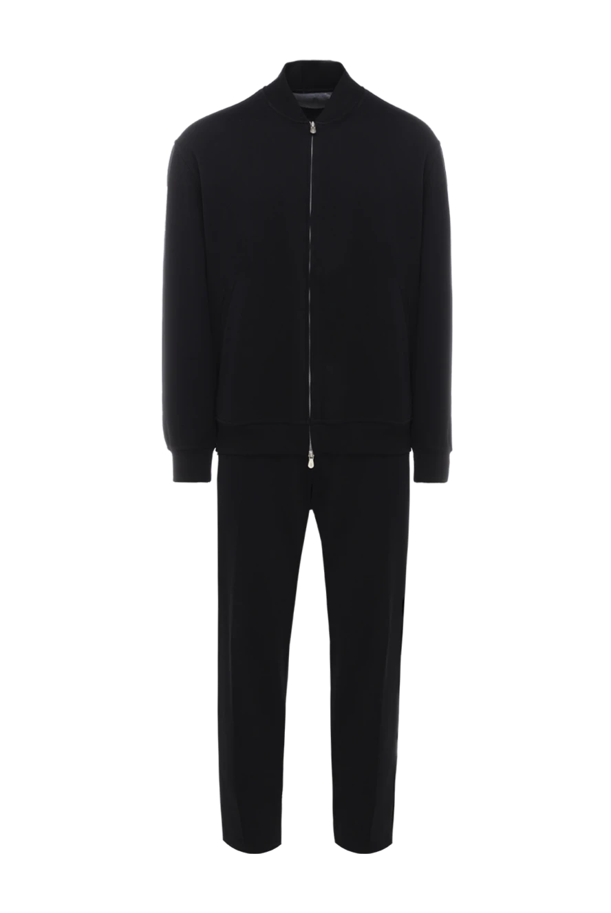 Brunello Cucinelli Sports suit for men made of cotton and polyamide black - Hood. 93% cotton, 7% polyamide. Closure: Drawstring, zipper. Four side pockets. Country of manufacture: Italy. Care: specialized cleaning - photo 1