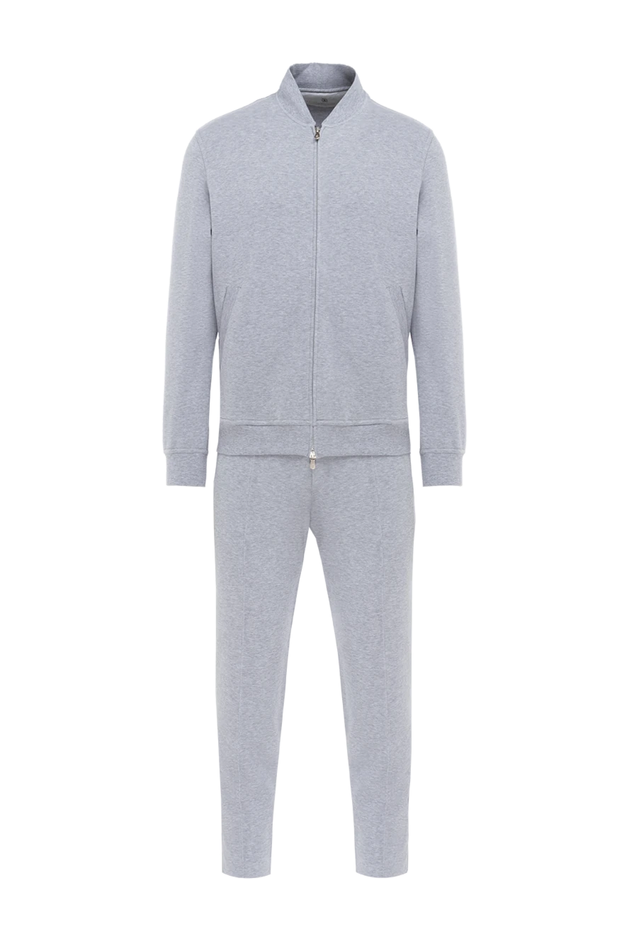 Brunello Cucinelli Sports suit for men made of cotton and polyamide gray - Hood. 93% cotton, 7% polyamide. Closure: Drawstring, zipper. Four side pockets. Country of manufacture: Italy. Care: specialized cleaning - photo 1