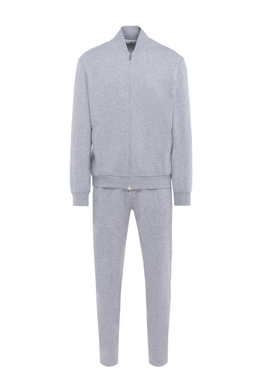 Brunello Cucinelli Sports suit for men made of cotton and polyamide gray - Hood. 93% cotton, 7% polyamide. Closure: Drawstring, zipper. Four side pockets. Country of manufacture: Italy. Care: specialized cleaning - photo 1