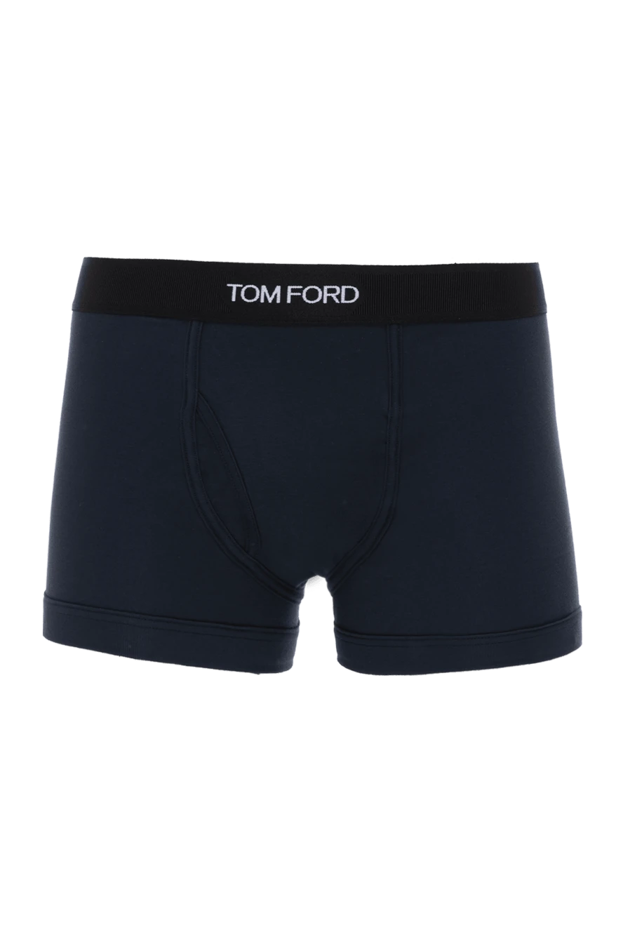 Tom Ford Men's boxers made of cotton and elastane blue - brand logo. 95% cotton, 5% elastane. Country of manufacture: Italy. Care: specialized cleaning - photo 1